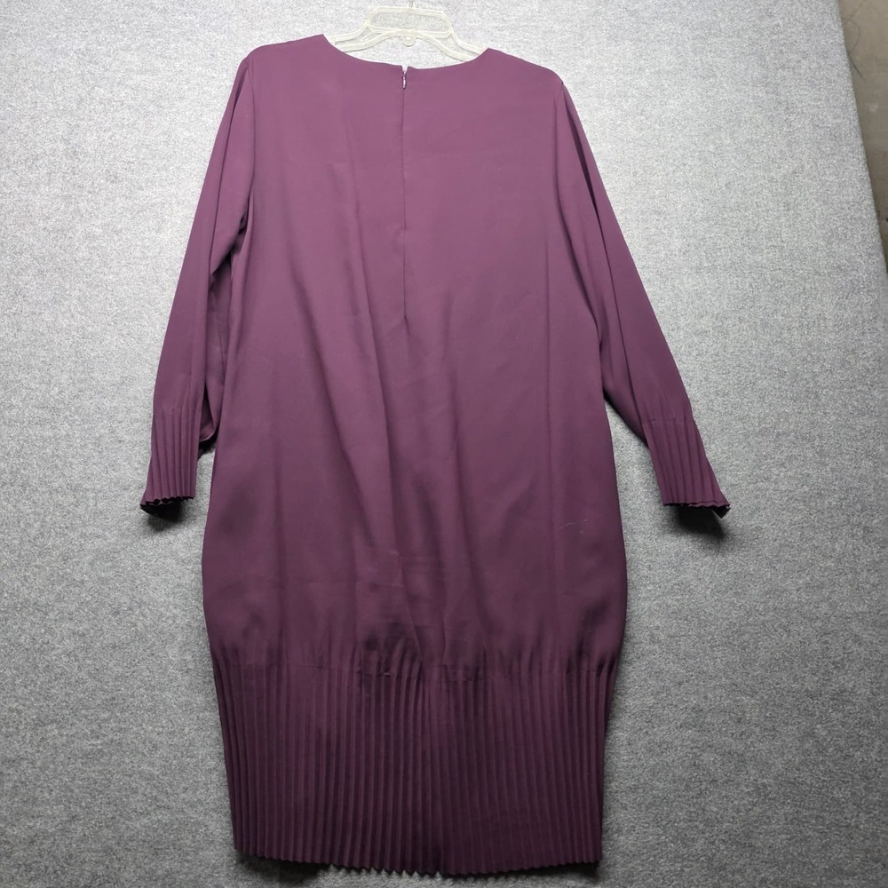 COS Women's Purple Long Sleeve Pleated Hem Tunic Dress Size US 12 Minimalist
